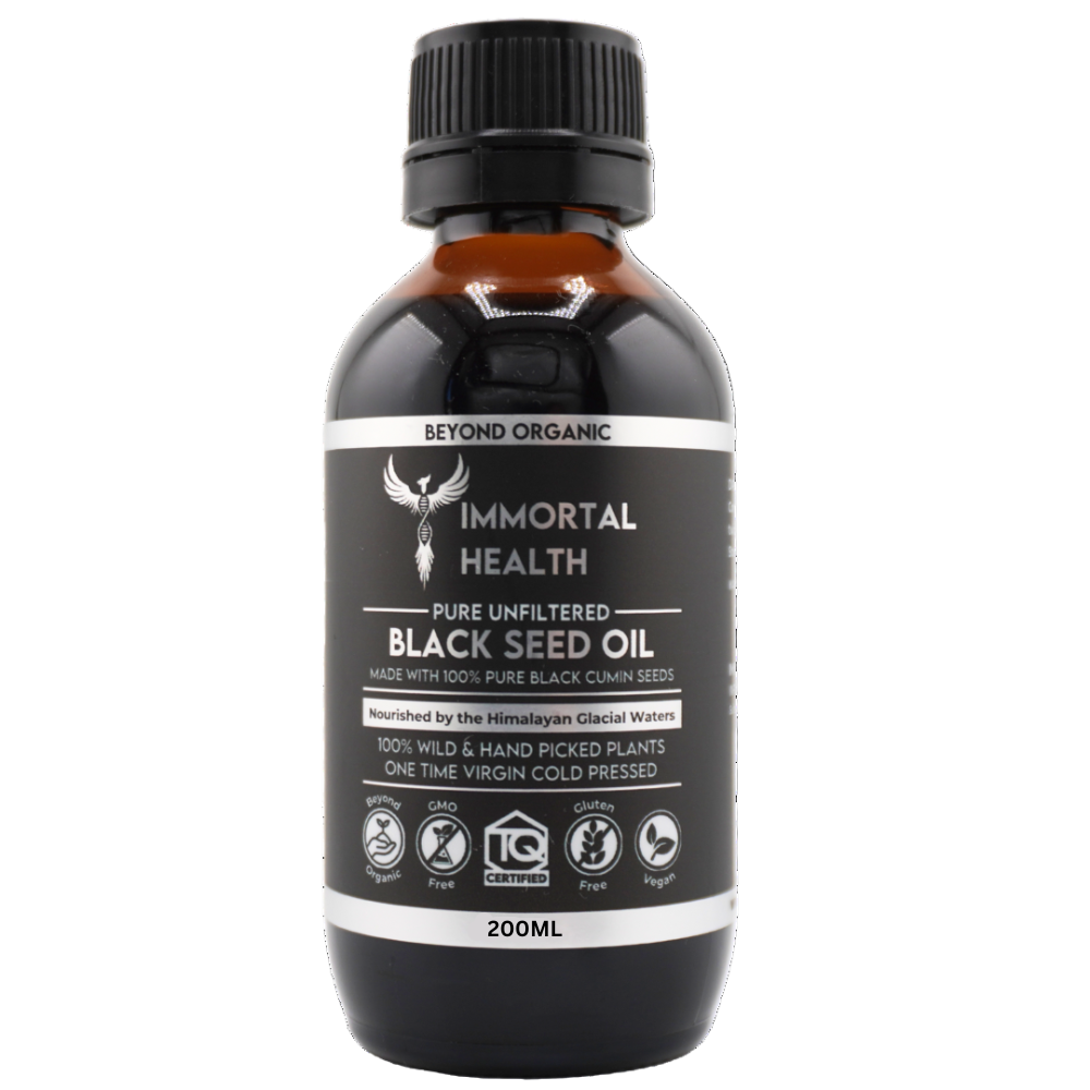 Immortal Health Pure Unfiltered Black Seed Oil — Wild-Harvested Nigella Sativa | 1.9–2% TQ Guaranteed
