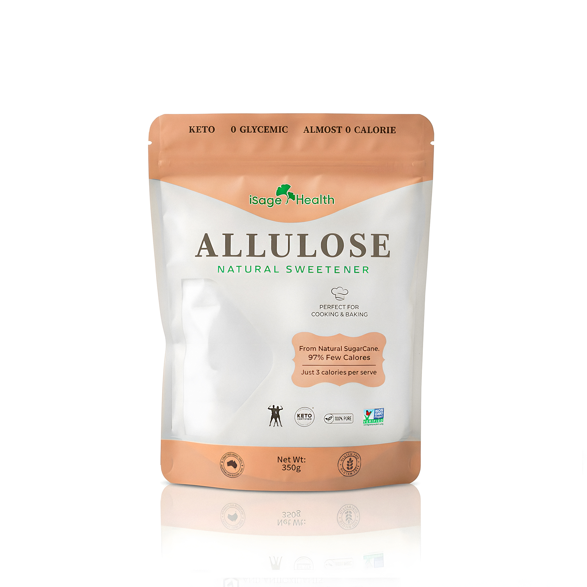 Package of isage Health Allulose natural sweetener on a white background