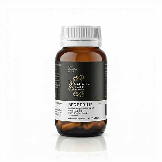 Genetic Labs Australia Berberine 500mg — 60 Capsules | Australian Made | 3rd Party Tested