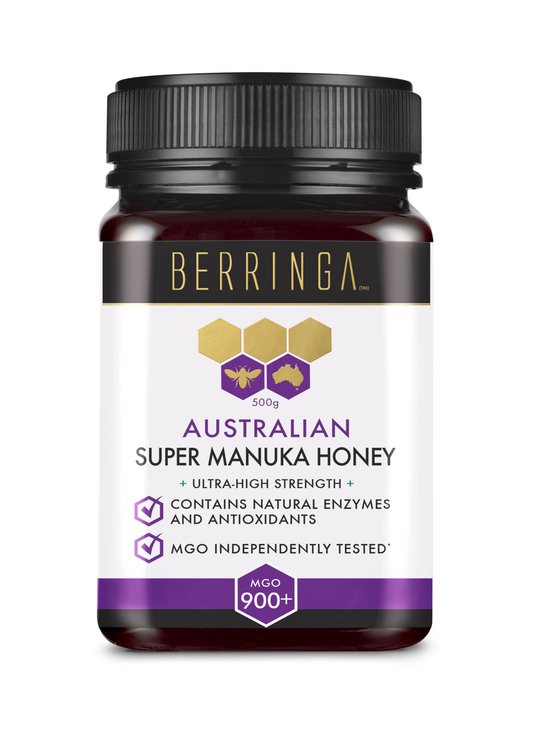 BERRINGA Bioactive Australian Raw Super Manuka Honey MGO 900+ (500g) – 100% Pure, Certified & Traceable, Rich in Natural Enzymes & Antioxidants, Non-GMO Genuine Superfood